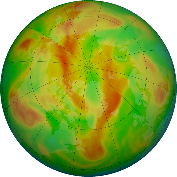 Arctic ozone map for 29 April 1990